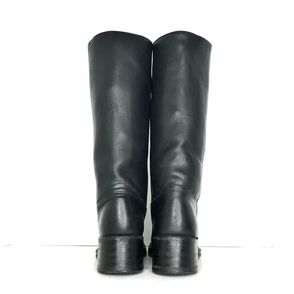 Frye 14L Campus Black Square Toe Pull On Riding Boots Women’s 6 Shoes - Picture 7 of 11